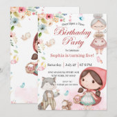 Little Red Riding Hood birthday invitation (Devant / Derrière)