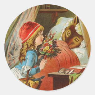 Little Red Riding Hood door Carl Offterdinger Ronde Sticker