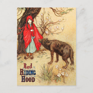 Little Red Riding Hood en de Big Bad Wolf Briefkaart