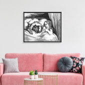Little Red Riding Hood en de Big Bad Wolf Sketch Canvas Afdruk (Insitu (Woonkamer))