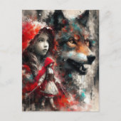 Little Red Riding Hood en de Wolf Briefkaart (Voorkant)