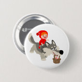 Little Red Riding Hood en de Wolf Button Badge (Voorkant /achterkant)