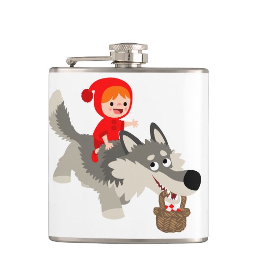 Little Red Riding Hood en de Wolf Hip Flask Heupfles (Voorkant)