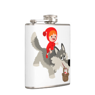 Little Red Riding Hood en de Wolf Hip Flask Heupfles