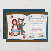 Little Red Riding Hood en de Wolf Invitation Kaart (Voorkant / Achterkant)