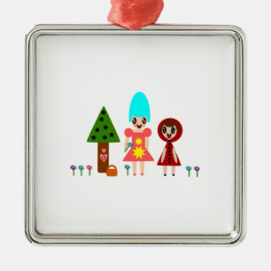 Little Red Riding Hood en Grandma 344 Metalen Ornament