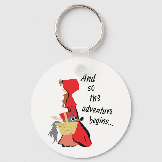 Little Red Riding Hood en haar Wolf Pup Sleutelhanger (Voorkant)