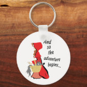 Little Red Riding Hood en haar Wolf Pup Sleutelhanger (Voorkant)
