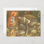 Little Red Riding Hood,  Fairy Tale Briefkaart (Voorkant / Achterkant)