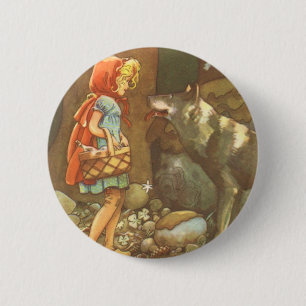 Little Red Riding Hood, Fairy Tale Ronde Button 5,7 Cm