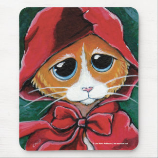 Little Red Riding Hood | Ginger Tabby Cat Mousepad Muismat
