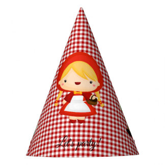 Little Red Riding Hood op Red Gingham Feesthoedjes