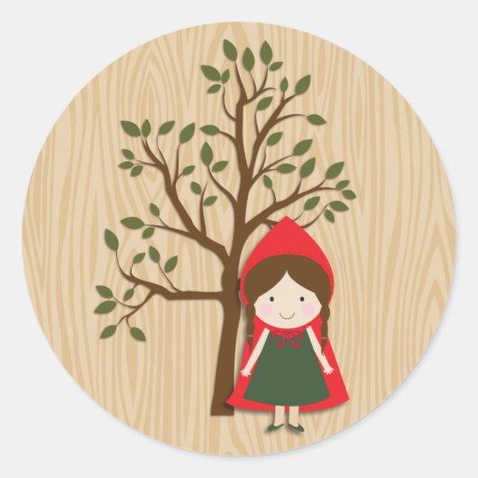 Little Red Riding Hood Ronde Sticker (Voorkant)