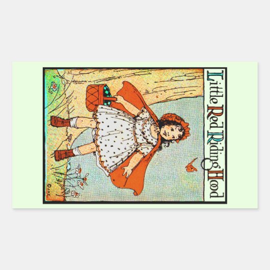 Little Red Riding Hood  Schattige Rechthoekige Sticker (Voorkant)