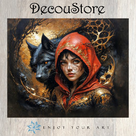 Little Red Riding Hood with the Wolf Decoupage Tissuepapier