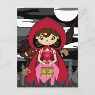 Little Red Riding Hood & Wolf Briefkaart