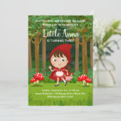 Little Red Riding Hood | Woodland Girl Birthday Kaart (Staand voorkant)