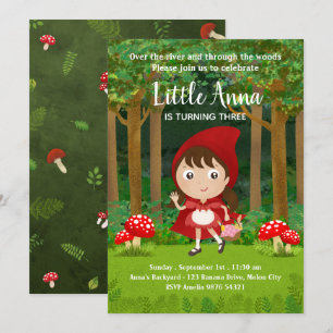 Little Red Riding Hood Woodland Girl Birthday Kaart