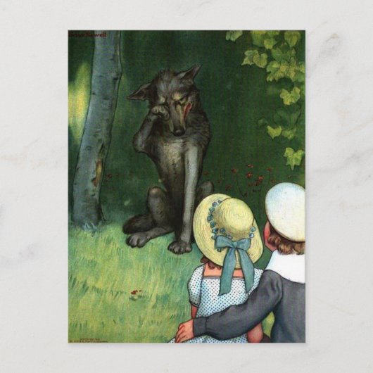 Little Red Riding Hood's Wolf Briefkaart (Voorkant)