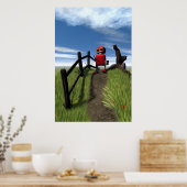 Little Red Robot Print (Keuken)