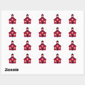 Little Red Schoolhouse Ronde Sticker (Vel)