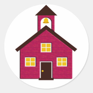 Little Red Schoolhouse Ronde Sticker