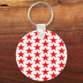 Little Red Stars Pattern Sleutelhanger (Voorkant)