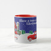 Little Red Truck Kerstboom Boerderij en schuur Mok (Midden)