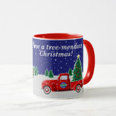 Little Red Truck Kerstboom Boerderij en schuur Mok (Voorkant rechts)