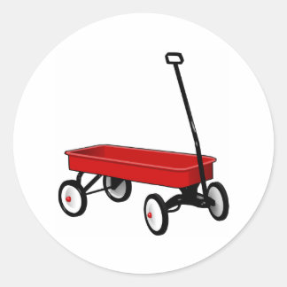 Little Red Wagon Ronde Sticker