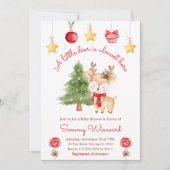 Little Reindeer Christmas Baby Shower Kaart (Voorkant)
