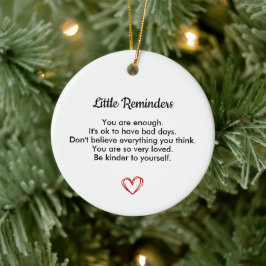 Little Reminders, Mental Health Gift, Positive Keramisch Ornament
