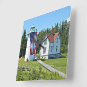 Little River Lighthouse, Maine Clock Vierkante Klok (Hoek)