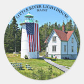 Little River Lighthouse, Maine Round Sticker (Voorkant)