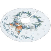 Little Robin Family & Christmas Foliage Kerstboom Rok (Gekanteld)