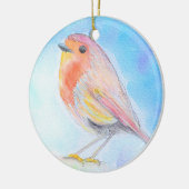 Little Robin Waterverf Painting Keramisch Ornament (Links)
