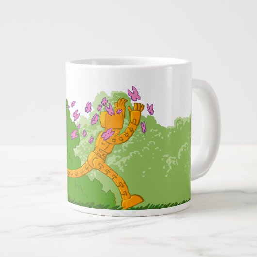 Little Robot Scared of Butterflies Extra Grote Beker (Voorkant rechts)