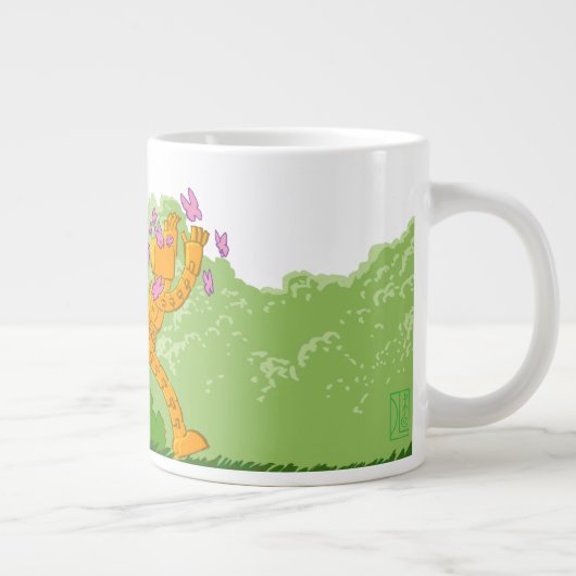 Little Robot Scared of Butterflies Extra Grote Beker (Rechts)