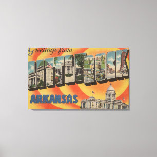 Little Rock, Arkansas - Large Letter Scenes Canvas Afdruk