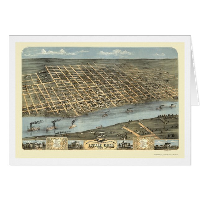 Little Rock, Arkansas Panoramic Map - 1871 (Voorkant Horizontaal)