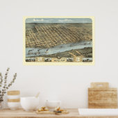 Little Rock, Arkansas Panoramic Map - 1871 Poster (Keuken)