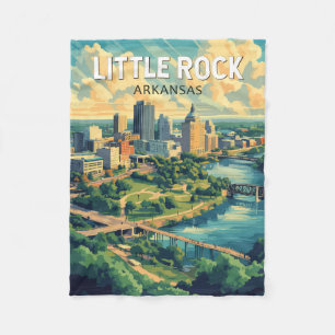 Little Rock Arkansas Reizen Kunst Vintage Fleece Deken