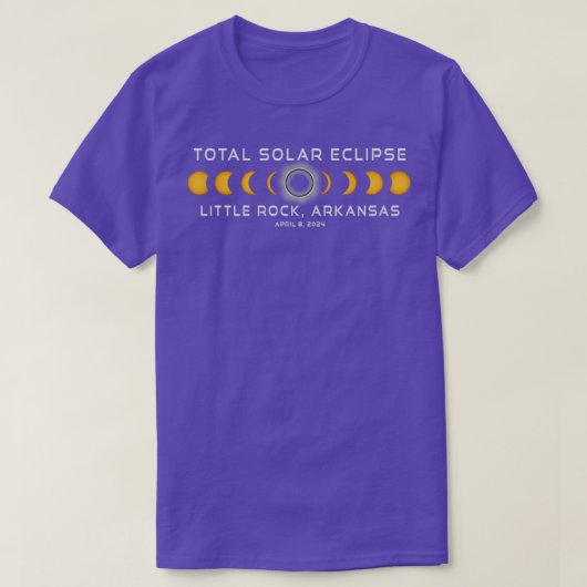 Little Rock Arkansas Solar Eclipse 2024 April 8 T-shirt (Design voorkant)