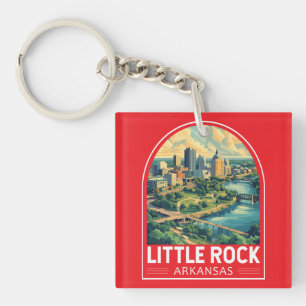 Little Rock Arkansas Travel Art Embleem Sleutelhanger