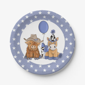 Little Rodeo Birthday Party Bord - Blue