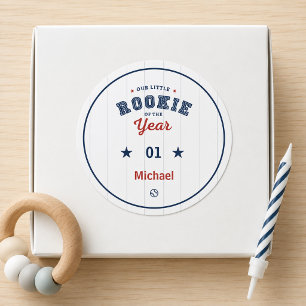 Little Rookie 1e Verjaardag Honkbal Ronde Sticker