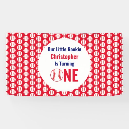 Little Rookie Baseball 1e verjaardag Spandoek (Horizontaal)