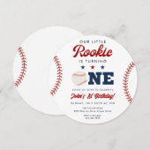 Little Rookie Baseball 1e verjaardagsfeestje Kaart (Voorkant / Achterkant)