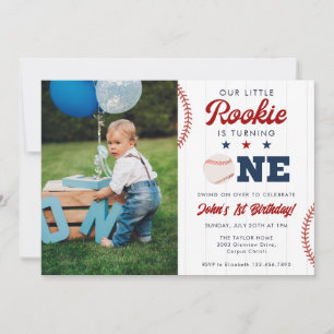 Little Rookie Baseball 1e verjaardagsfoto Kaart