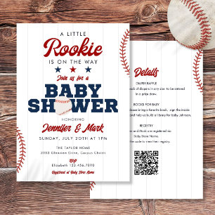 Little Rookie Baseball All In One Baby Shower Kaart